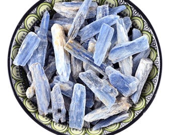 Blue Kyanite Raw Sticks, Natural Cobalt Blade, Alignment And Altar Ritual Healing Gem