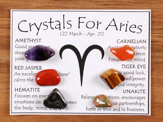 Aries Gemstone Set Aries Birthstones Ethical Gemstones Zodiac Gift for Aries Aries Crystal Set
