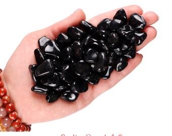 Conjunto de 10 piedras pulidas de ónix negro, fuerza y protección, ritual de altar.