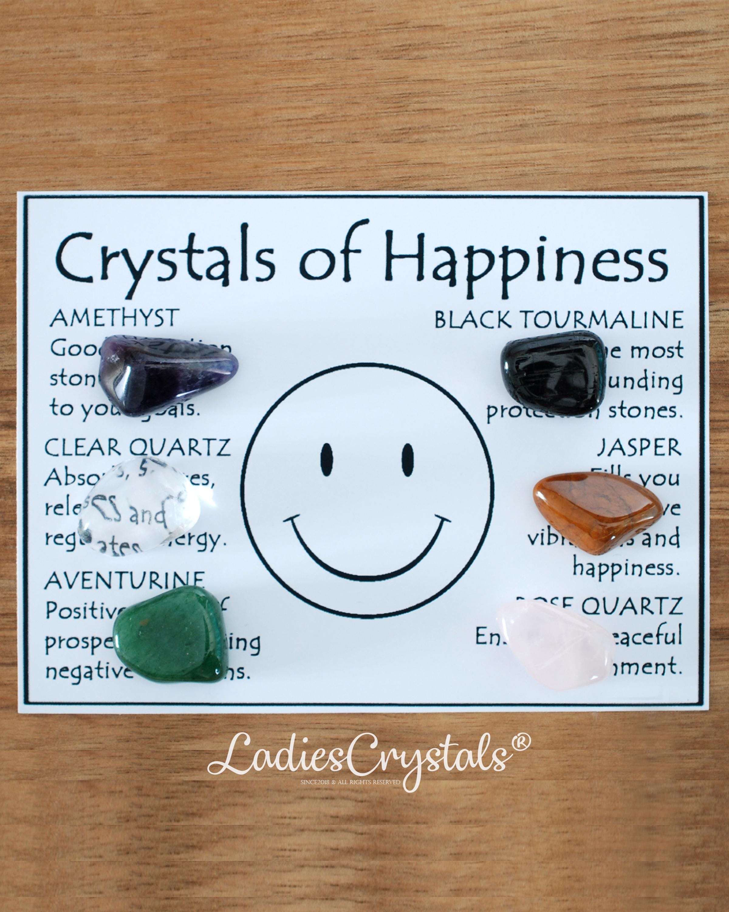 Happiness Crystals Set, Positive Energy Giftfor Crystal Lovers