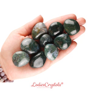 Moss Agate Tumbled Stone, Moss Agate, Tumbled Stones, Moss Agate, Agate, Stones, Crystals, Rocks, Gifts, Gemstones, Gems, Healing Crystals
