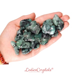 Emerald Tumbled Stone, Emerald, Tumbled Stones, Crystals, Stones, Gifts, Rocks, Gems, Gemstones, Zodiac Crystals, Healing Crystals
