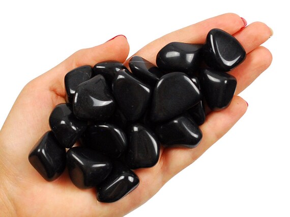 One Black Onyx Tumbled Stone Black Onyx Tumbled Stones Etsy