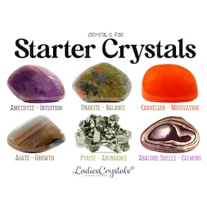 Starter Crystals Set, Beginners  Crystals Set, Healing Crystals, Metaphysical Crystals, Crystals, Stones, Gifts, Tumbled Stones, Gemstones