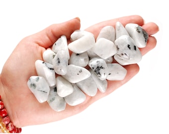 Rainbow Moonstone Tumbled Stone, Polished Blue Flash Crystal, Intuition And Grace Gem