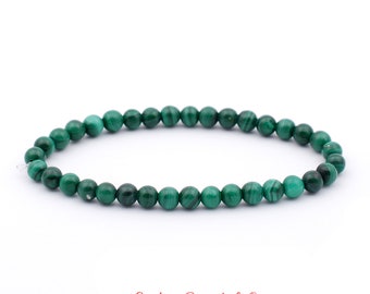 Malachite Bracelet, Malachite Bracelet 4 mm Beads, Malachit, Bracelets, Metaphysical Crystals, Wedding Favors, Gifts, Crystals, Gemstones