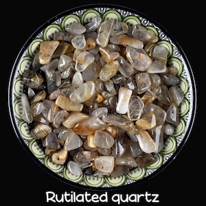 Rutilated Quartz Chip Stones, Rutilated Quartz, Rutilated Quartz Tumbled Stones, Zodiac Signs Gemini, Taurus, Leo, Stones, Gifts, Crystals