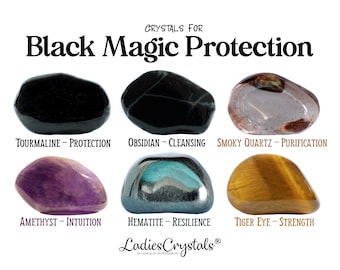 Black Magic Protection Crystals Set, Spell Protection, Protection Set, Healing Crystals, Metaphysical Crystals, Crystals, Stones, Gifts, Gem