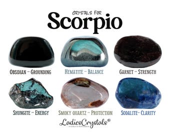 Scorpio Crystal Set, Zodiac Stones, Gift For Crystal Lovers, Healing Gemstones