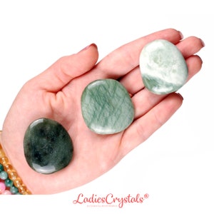 Piedra de palma de jade, jade, piedras de palma, piedras lisas, cristales, piedras, regalos, rocas, gemas, piedras preciosas, cristales del zodíaco, cristales curativos