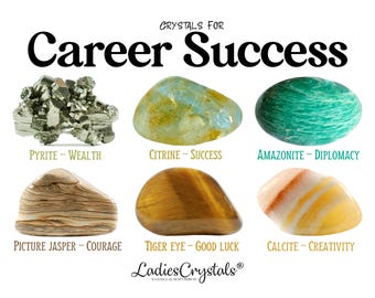 Career Success Crystals Set, Professional Growth Аnd Ambition Stones, New Job Gift Box, Office Desk Decor, Success Manifestation, Gift Ready