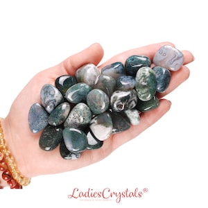 Moss Agate Tumbled Stone, Moss Agate, Tumbled Stones, Agate, Agate Stones, Agate Crystals, Gemstones, Rocks, Gifts, Stones, Crystals, Zodiac