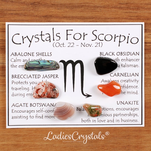 Scorpio Crystals Set, Crystals For Scorpio Zodiac Sign, Zodiac Crystals, Zodiac Stones, Healing Crystals, Gifts, Stones, Crystals, Gems