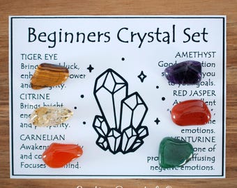 Beginner Crystal Set, Essential Energy, Gift For Crystal Lovers, Healing Gemstones
