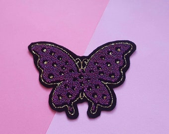 BUTTERFLY PATCH-Microbead PatchButterfly GiftsJacket PatchClothing PatchIron On LatchBirthday GiftsFunny PatchChristmas Gifts