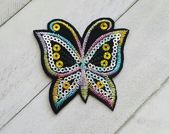 BUTTERFLY PATCH-Microbead PatchButterfly GiftsJacket PatchClothing PatchIron On LatchBirthday GiftsFunny PatchChristmas Gifts