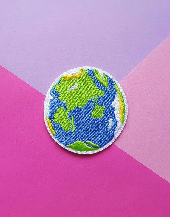 PLANET EARTH Iron on Patch/world Patch/embroidered | Etsy