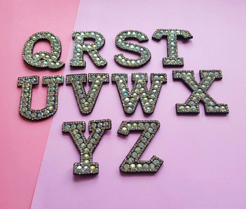 Crystal Alphabet Letters Glue Oncrystal Rhinestone Alphabet Etsy 