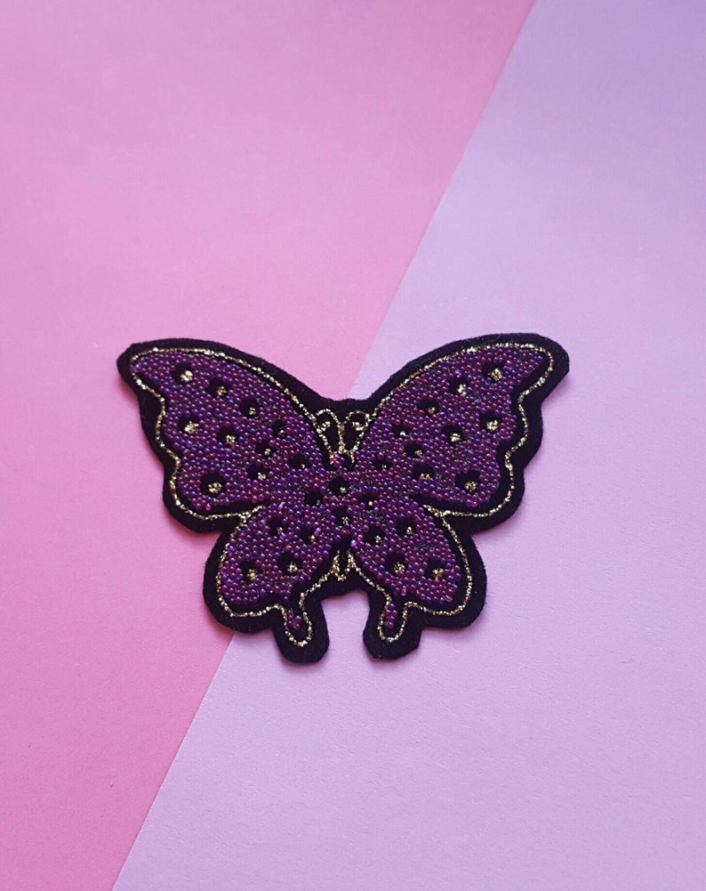 BUTTERFLY PATCH-Microbead PatchButterfly GiftsJacket PatchClothing PatchIron On LatchBirthday GiftsFunny PatchChristmas Gifts