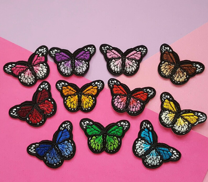 BUTTERFLY- Iron On Patch/Patches/Clothing Patch/Embroidered Patch/Jacket Patch/Butterflies/Birthday Gifts/Monarch/Fall/Halloween 