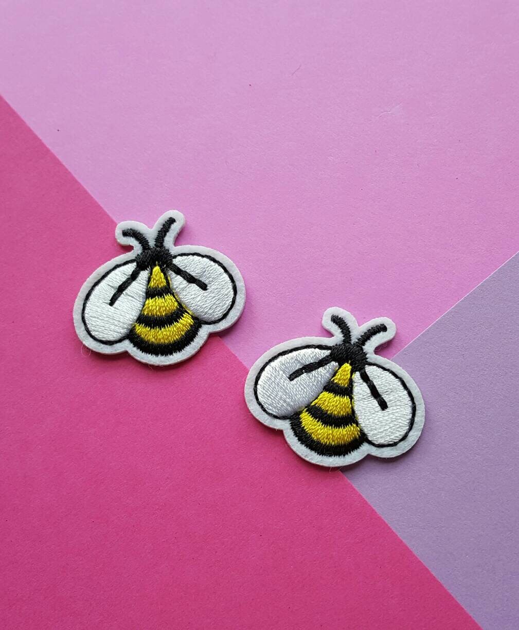 BEE PATCHES- Iron On Patches/Insect Patches/Embroidered Patches/Craft…