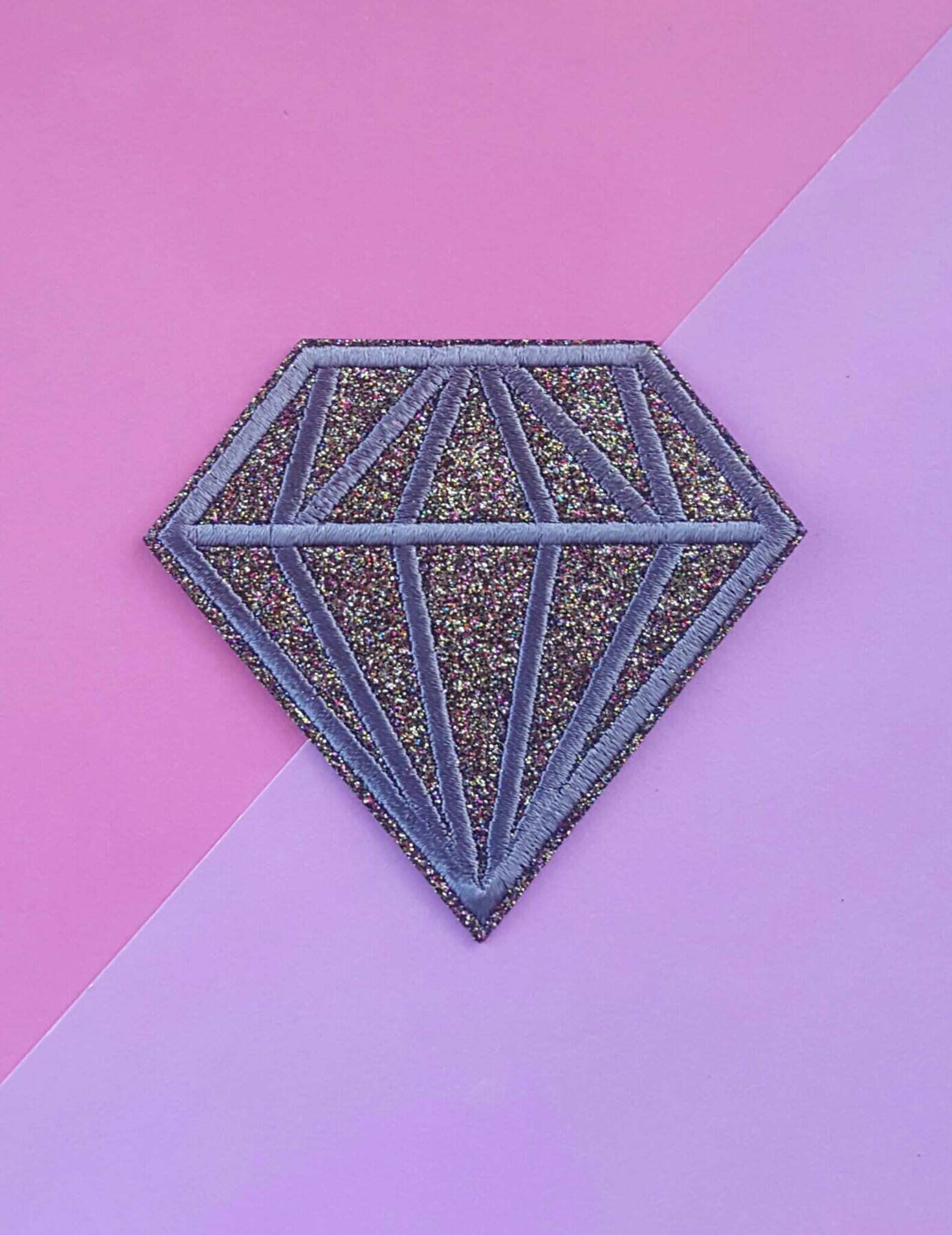 DIAMOND PATCH Iron on Patch/glitter Patch/embroidered - Etsy