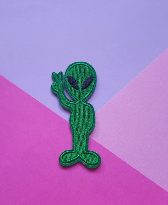 PEACE ALIEN Iron On Patch/Alien Patch/Space Patch/Funny | Etsy