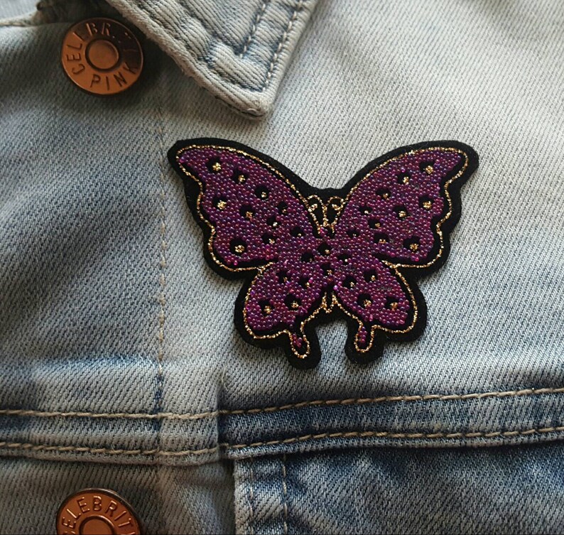 BUTTERFLY PATCH-Microbead PatchButterfly GiftsJacket PatchClothing PatchIron On LatchBirthday GiftsFunny PatchChristmas Gifts