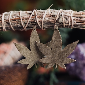 Leather Marijuana Earrings