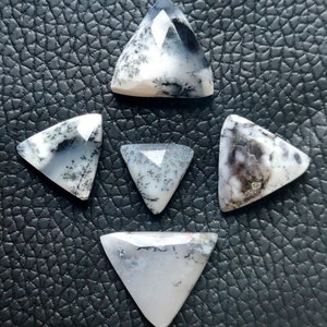 DENDRITE OPAAL EDELSTEEN, driehoekvorm geslepen gefacetteerde sieraden maken edelsteen platte beck cabochon I-73