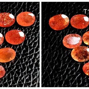 ORANGE SUNSTONE GEMSTONE , oval shape cut faceted jewelry making gemstone