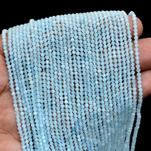 2 mm, Sky Apatite, Rondelle Faceted, Micro Beads, 13"Strand, Apatite Micro Beads, Machin Cut Beads, Gemstone Apatite, Jewelry Making Beads