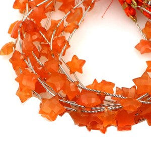 AAA Carnelian Star Shape Beads, Briolette Faceted Beads, 10-15mm, Carnelian Gemstone Star, Handmade Star, Faceted Beads, Jewelry Making Bead