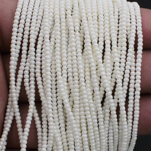 2mm Pearls Beads, Tiny Rondelle, Smooth Pearls, Imitation Pearls, Rondelle Pearl, Ivory Pearls, Bridal Pearls, Jewelry Making Craft Beads