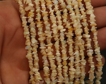 Ethiopian Opal Chip Beads: Freeform Tiny Nuggets, 34" Strand
