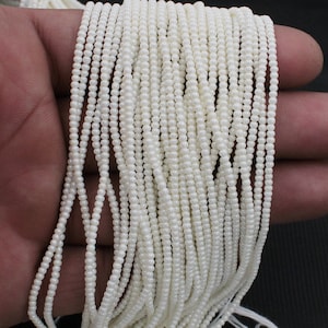 2mm, Ivory Rondelle Smooth Pearl, Imitation Beads, For Bridal Jewelry, 13 Inch Strand
