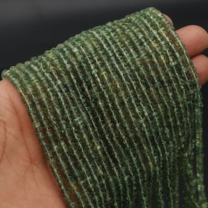 Green Apatite Heishi Disc, Smooth Beads, Flat Rondelle, 4 MM, Natural Apatite Heishi Tyree, Green Apatite Gemstone Bead, Jewelry Making Bead
