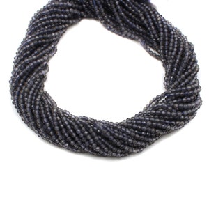 Iolite 2mm Micro Faceted, Micro Rondelle, Blue Iolite Faceted, 13''Strand, AAA Beads, Natural Iolite Gemstone, Craft Supply Beads