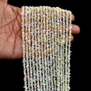 Ethiopian Opal Welo Fire Crystal Chip: Freeform Polished Nuggets, 17 & 32 inch Strand