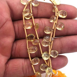 Natural Citrine Quartz Pear Shape Beads, Citrine Pear Faceted, Pear Shaped Beads, Golden Citrine, Briolette Gemstone Pear, Jewelry For craft