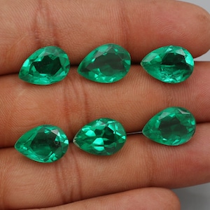 Emerald Clear Quartz Doublet, Pear shape, Loose Gemstone, Crystals Inclusion Loose Gemstone, 10x14MM, Match Pear Pcs, jewelry making stone
