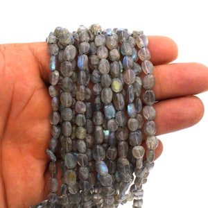 Blue Fire Labradorite Beads, Smooth Oval, 13''Strand, Natural Flashy Labradorite, Rainbow Beads, Loose Gemstone Beads, Craft Supply Beads