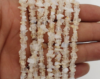 Ethiopian Opal Chips Beads: Raw Gemstone Smooth Tiny Nuggets, 17 & 34 inch Strand