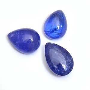 Cabochon di tanzanite, forma a pera, 8x11-9x12 mm, pietra preziosa sciolta a forma di pera, cabochon di tanzanite naturale, cabochon a pera, lotto all'ingrosso per la creazione di gioielli