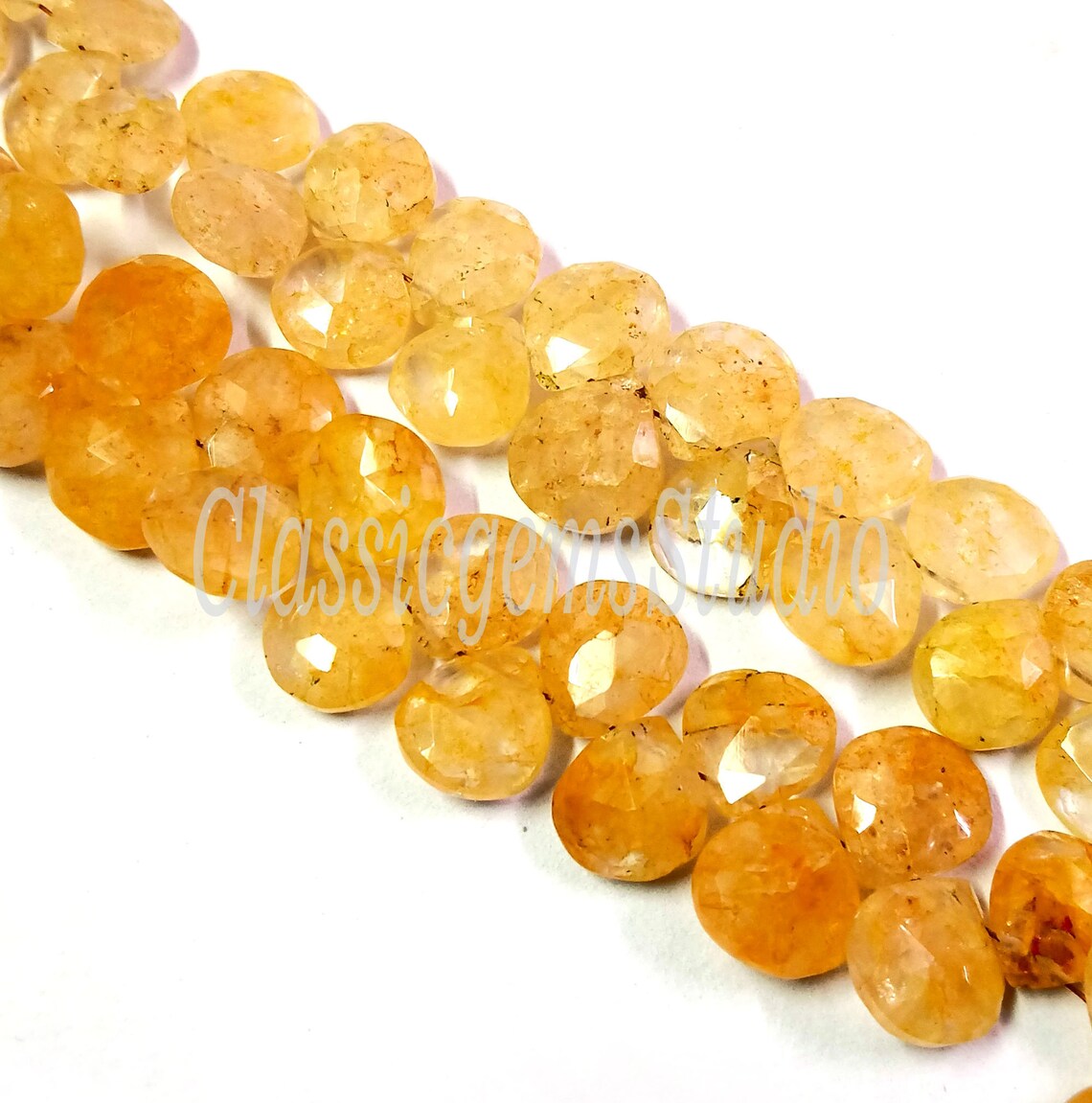 Natural Yellow Quartz Heart Faceted Gemstone Etsy