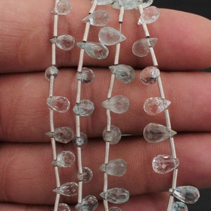 Aquamarine Teardrop Faceted Beads, 3x6-6x10mm, Sky Blue Aquamarine, Teardrop Aquamarine, Drops Beads, Dew Drops Beads, Jewelry Making Beads