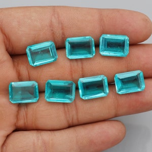 Quartzo duplo de cor apatita, 10 x 13 mm, pedra lapidada em baguete, contas de tamanho mm, pedra preciosa solta, duplo azul-celeste, pedra lapidada para fabricação de joias