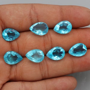 Apatita Color Doublet, 10 x 13 mm Pera, Par de Combinações, Pedra Preciosa Solta Pera, Cristal de Quartzo Doublet, Pedra de Corte Duplo Pera, Contas para Fabricação de Joias