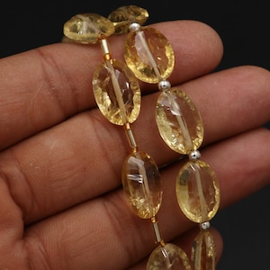 Golden Citrine Concave Oval Beads, Top Quality Concave Oval, Citrine Quartz Gemstone Beads, Oval Concave, Handmade Bead, Jewelry Making Bead