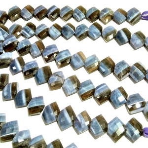 Blue Boulder Opal Regular Hexagon Beads, Briolette Fancy Shape, Pointer Shape Gemstone, 15x22 mm